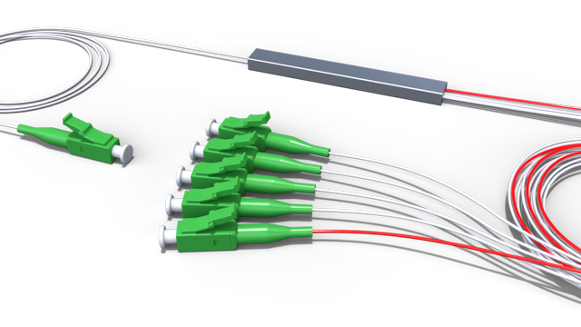 Комбинированный оптический делитель PLC 10G PON 1x5 (95:5-4) с коннектором LC/APC