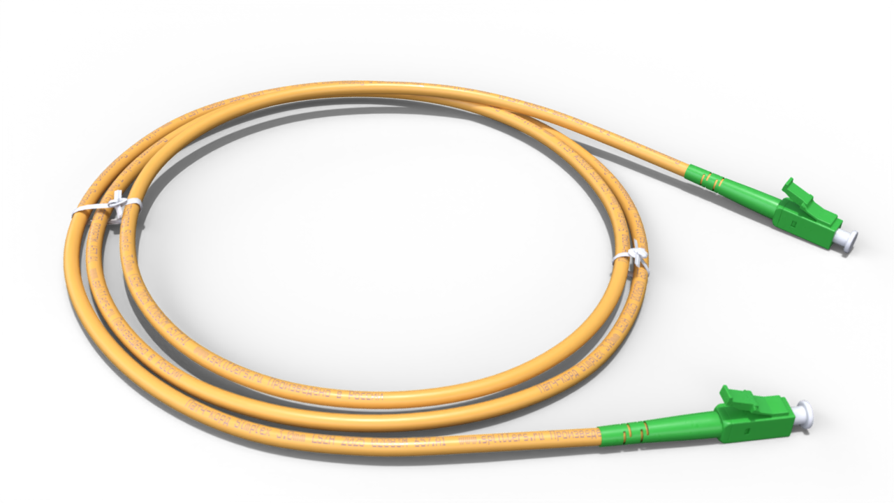 Патч-корд оптический simplex 3.0мм LC/APC-LC/APC - 0.5м