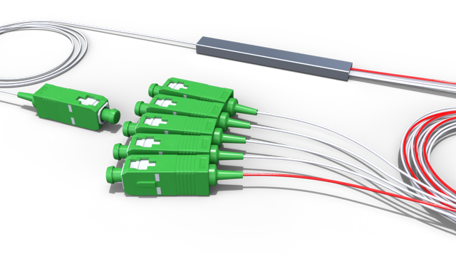 Комбинированный оптический делитель PLC 10G PON 1x5 (95:5-4) с коннектором SC/APC