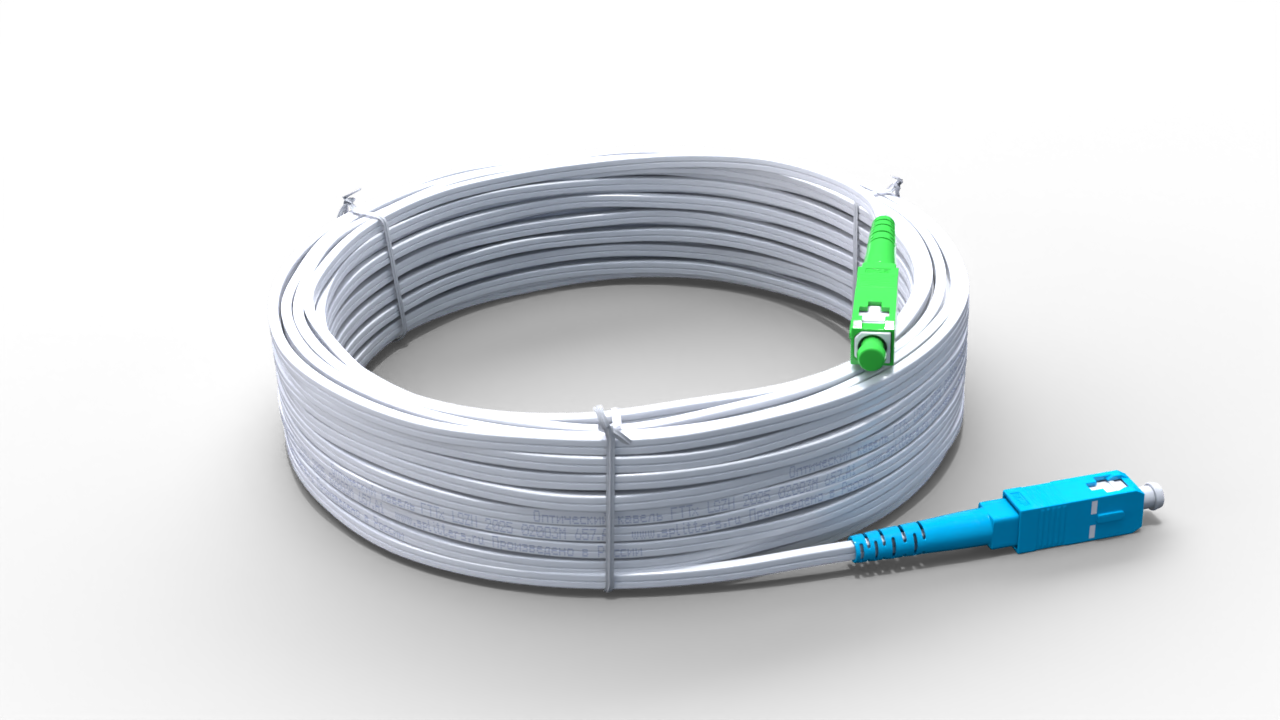 Оптический патч-корд FTTh SC/APC-SC/UPC без выносного элементом, FRP - 1 метр