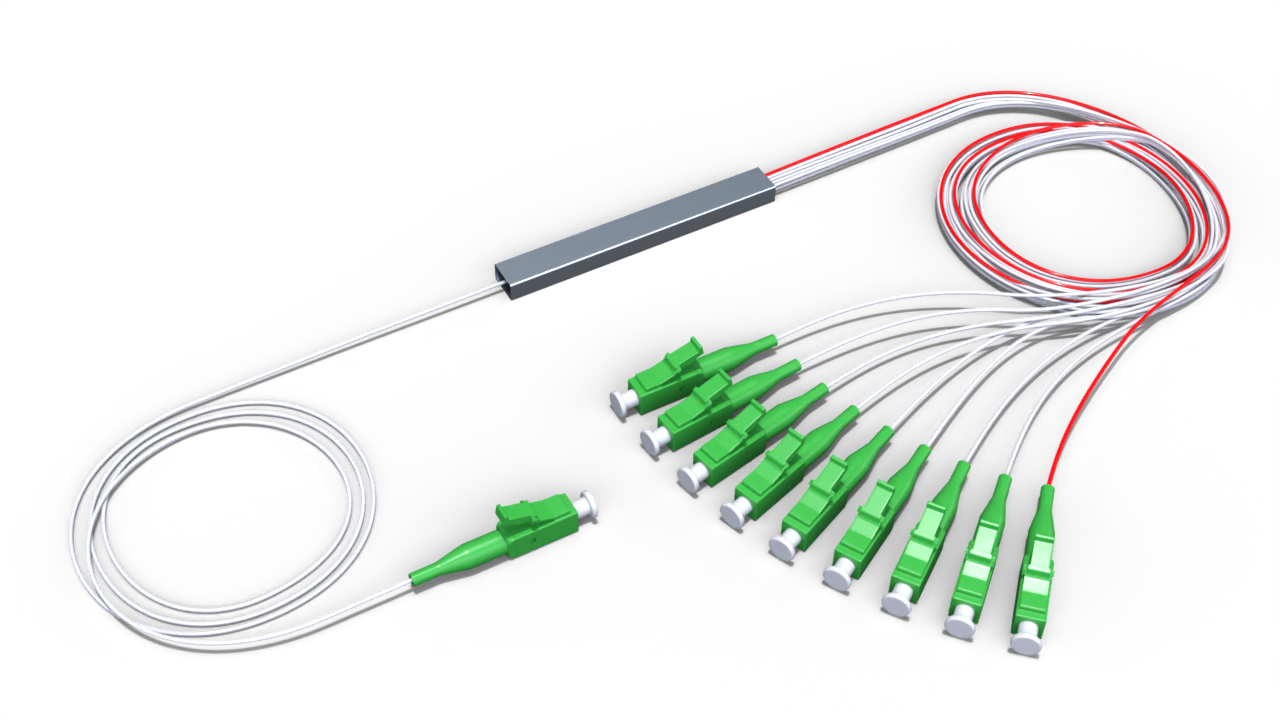 Комбинированный оптический делитель PLC 10G PON 1x9 (90:10-8) с коннектором LC/APC