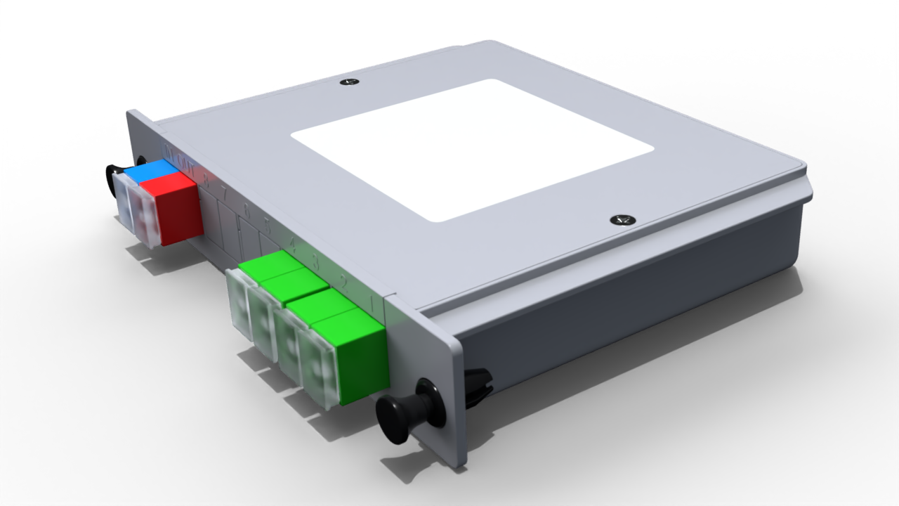 Модульный оптический делитель PLC 10G PON 1x5 (95:5-4) с коннектором SC/APC