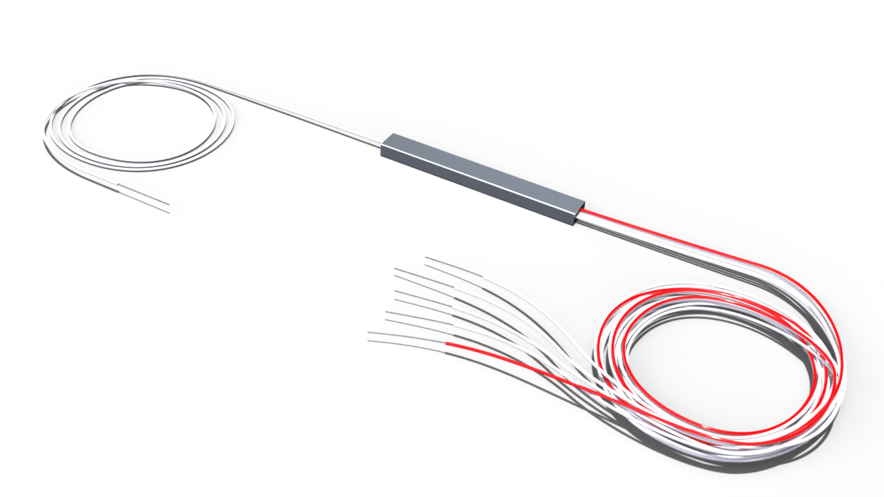 Комбинированный оптический делитель PLC 10G PON 1x5 (95:5-4) с 0.9 мм