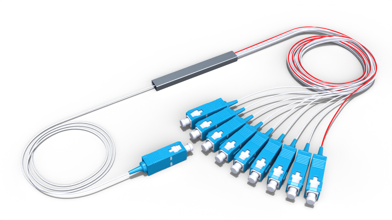 Комбинированный оптический делитель PLC 10G PON 1x9 (90:10-8) с коннектором SC/UPC