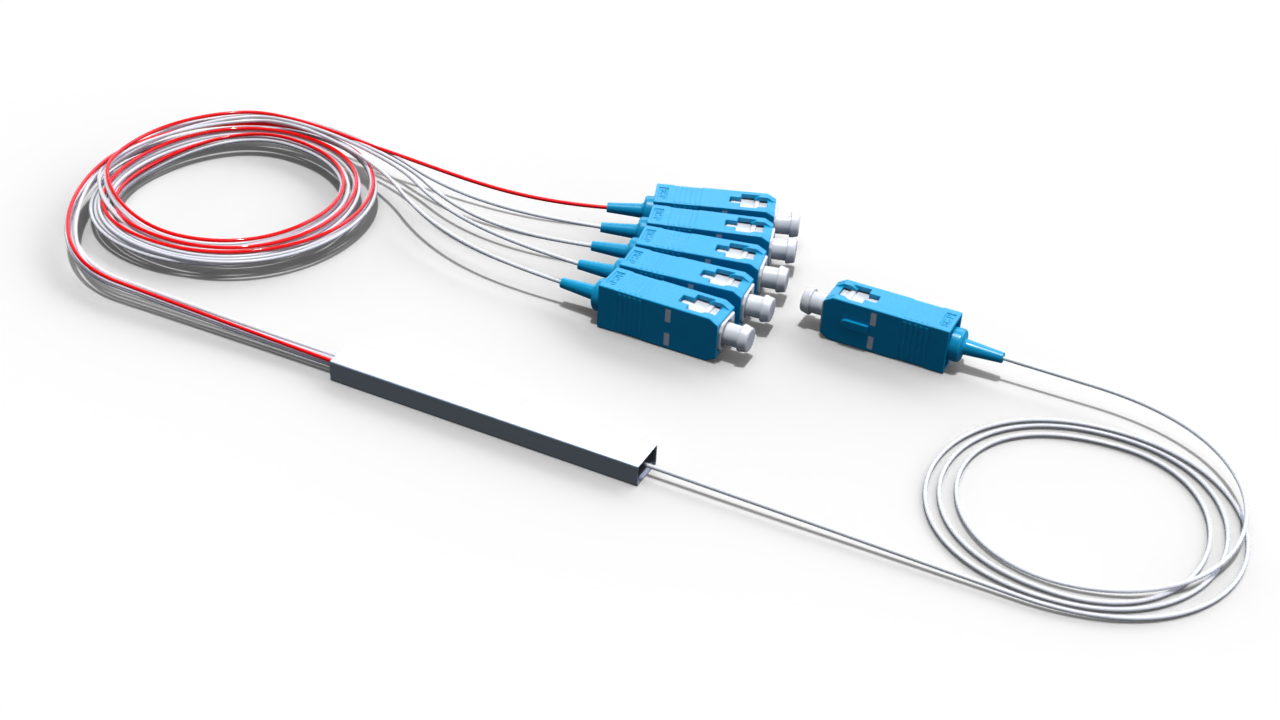 Комбинированный оптический делитель PLC 10G PON 1x5 (95:5-4) с коннектором SC/UPC