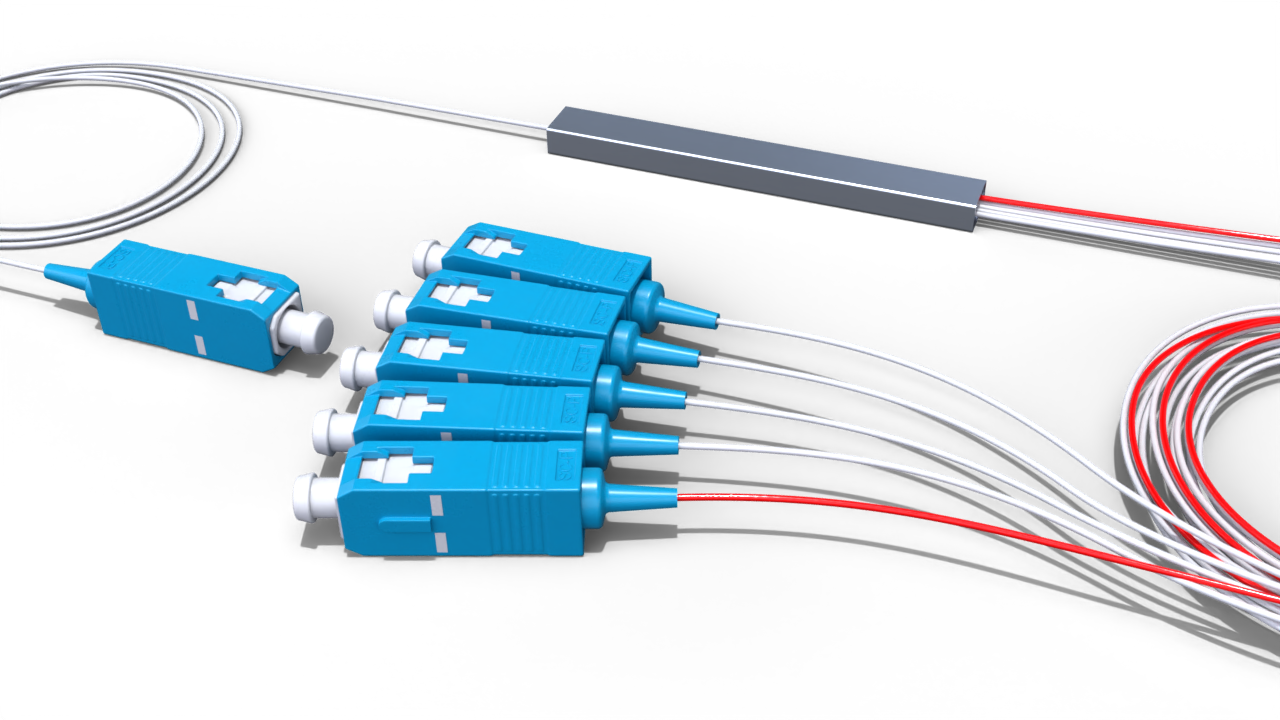 Комбинированный оптический делитель PLC 10G PON 1x5 (95:5-4) с коннектором SC/UPC