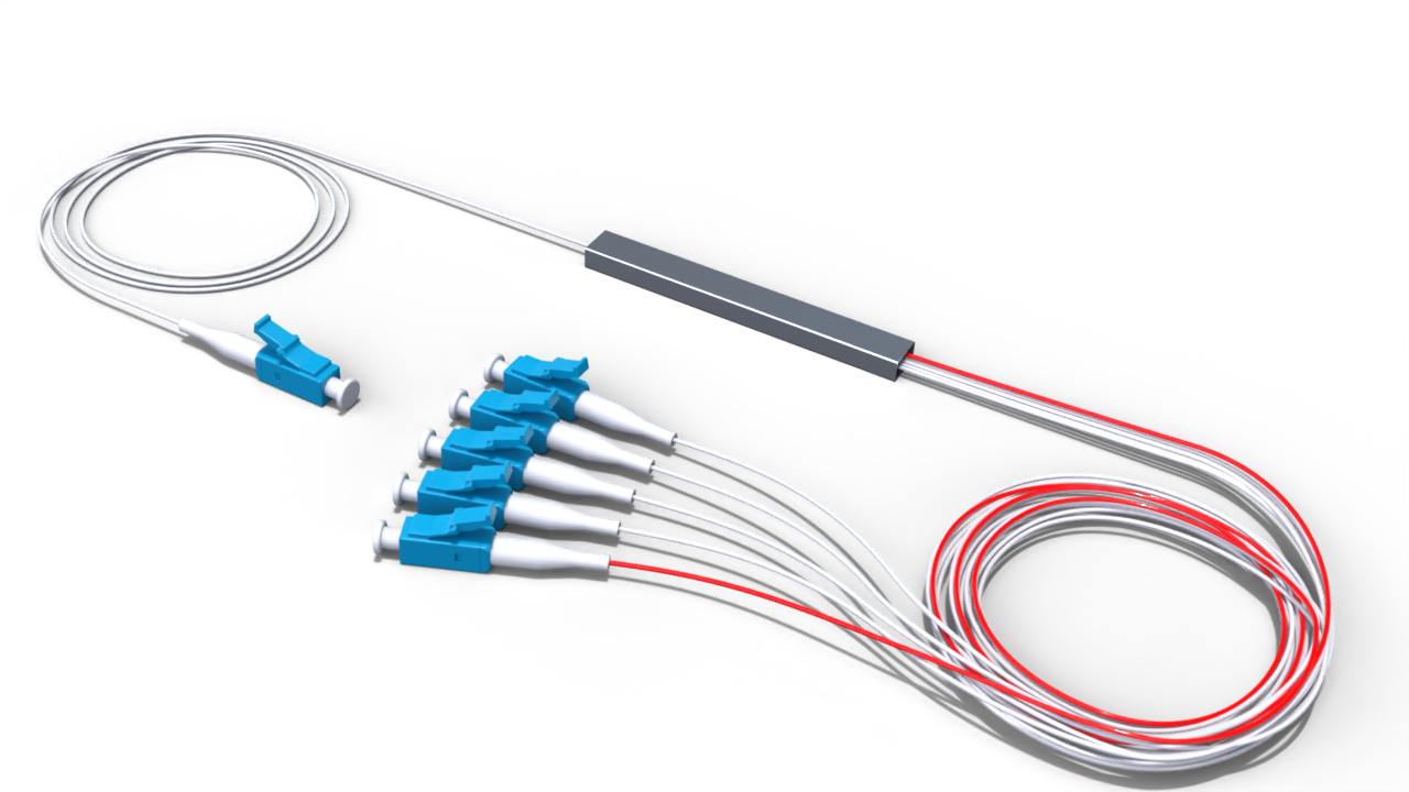 Комбинированный оптический делитель PLC 10G PON 1x5 (95:5-4) с коннектором LC/UPC