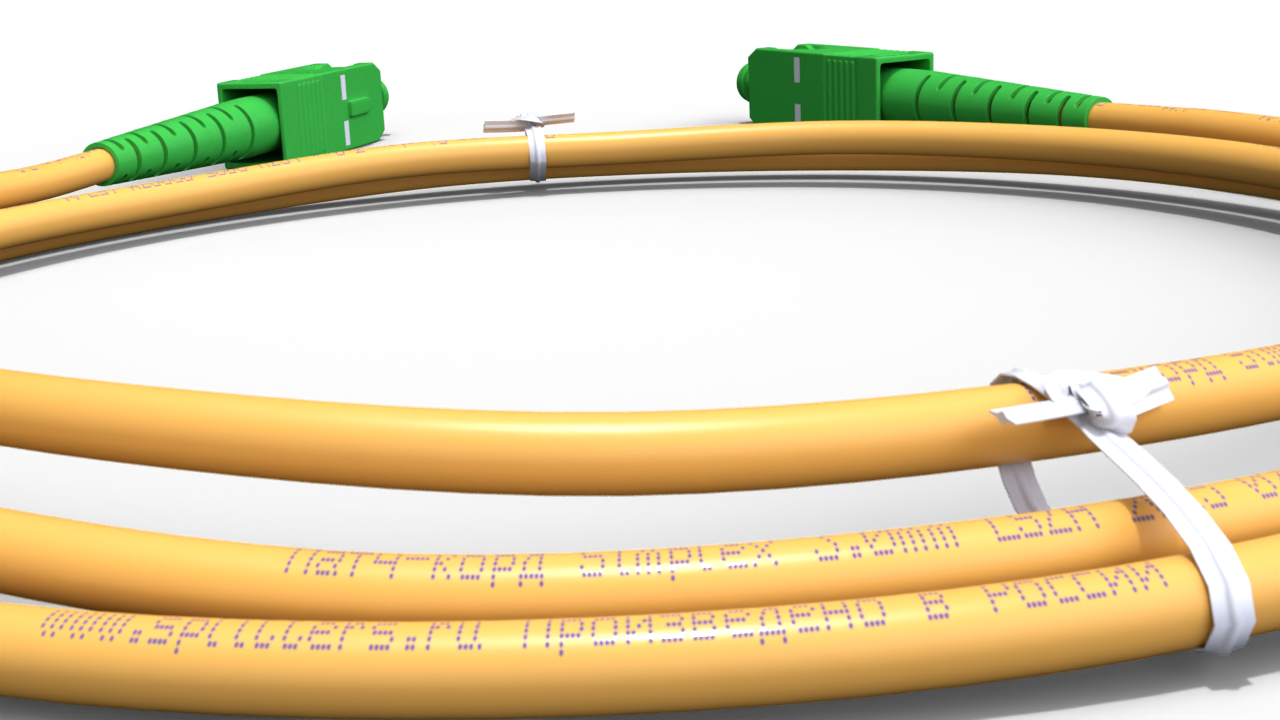 Патч-корд оптический simplex 3.0мм SC/APC-SC/APC - 0.5м