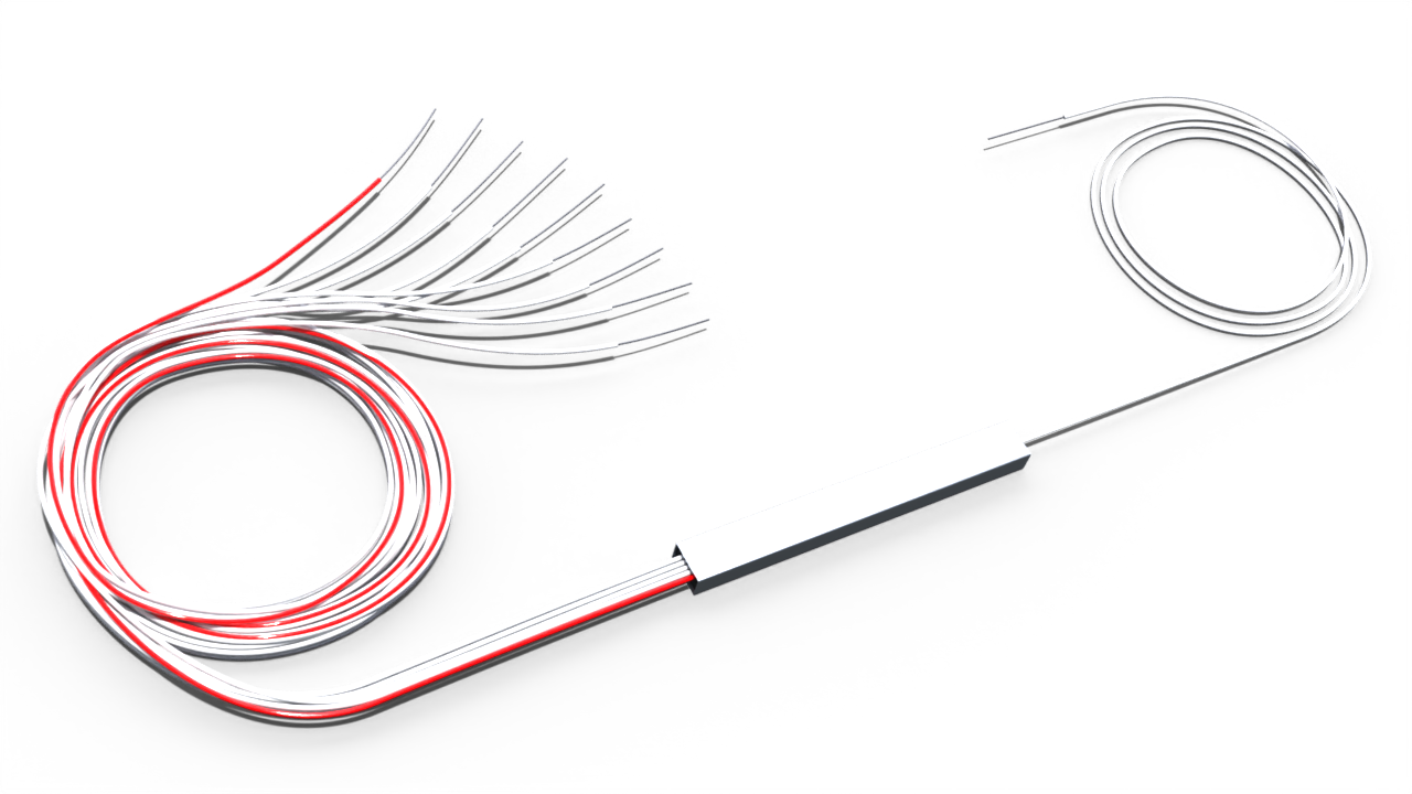 Комбинированный оптический делитель PLC 10G PON 1x9 (70:30-8) с 0.9 мм