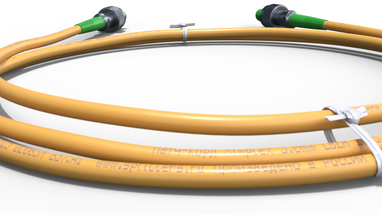 Патч-корд оптический simplex 3.0мм FC/APC-FC/APC - 0.5м