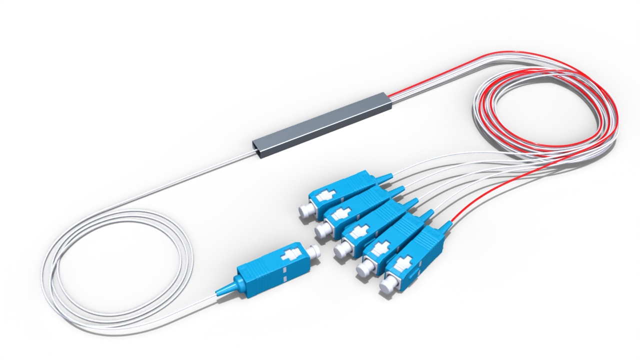 Комбинированный оптический делитель PLC 10G PON 1x5 (95:5-4) с коннектором SC/UPC
