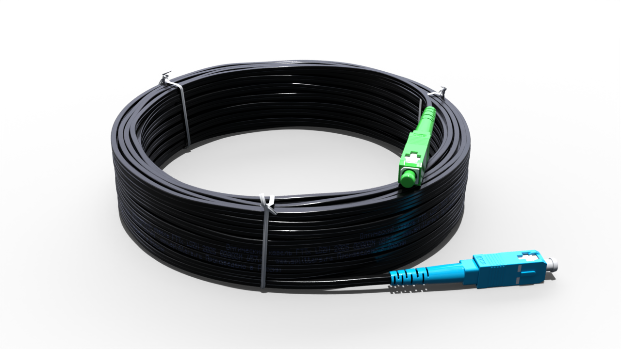 Оптический патч-корд FTTh SC/APC-SC/UPC без выносного элемента, Металл - 1 метр