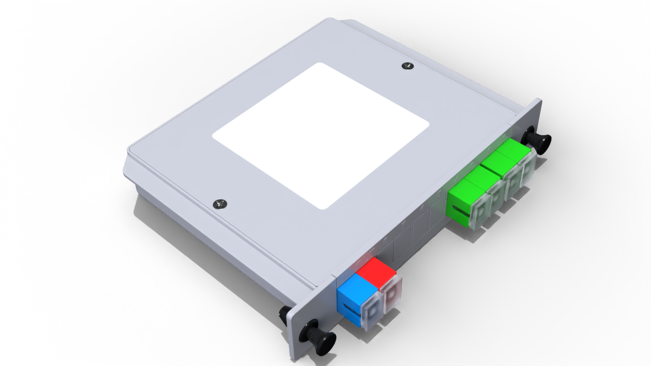Модульный оптический делитель PLC 10G PON 1x5 (95:5-4) с коннектором SC/APC