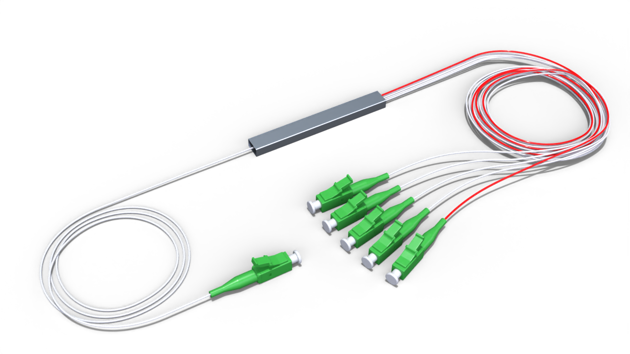 Комбинированный оптический делитель PLC 10G PON 1x5 (95:5-4) с коннектором LC/APC