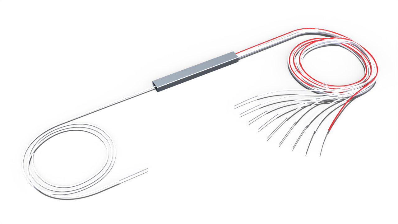Комбинированный оптический делитель PLC 10G PON 1x9 (15:85-8) с 0.9 мм