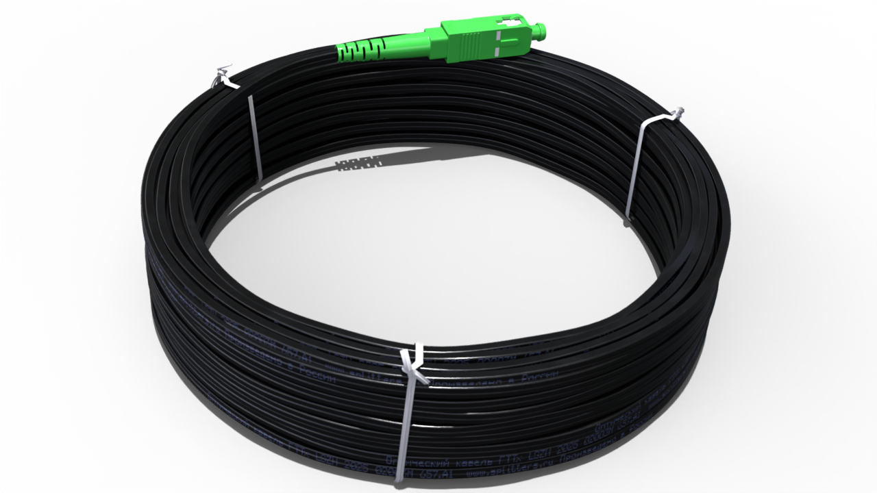Оптический патч-корд FTTh SC/APC-SC/UPC без выносного элемента, Металл - 1 метр